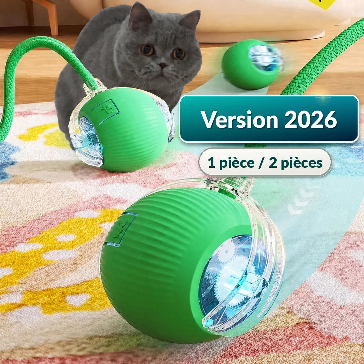 Balle roulante automatique pour chat
